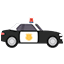 Icon of police car with lights on chasing someone